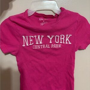 On Fire Pink "New York Central Park" Baby Tee
